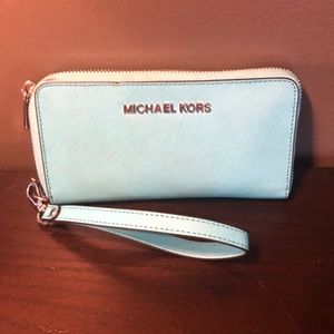 Michael Kors wristlet Aqua